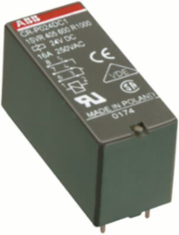 Pluggable Interface Relay 24V AC, 250V/8A, IP67, Gold Contacts
