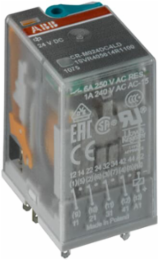 Pluggable Miniature Relay 4 c/o SPDT, 12V DC, Gold-Plated Contacts