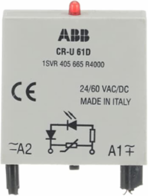 CR-U 61D Pluggable Module with Overvoltage Protection, 24-60V AC/DC