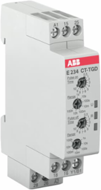 Electronic Time Relay Pulse Generator, 2 c/o, 24-240VAC, 0.05s-100h
