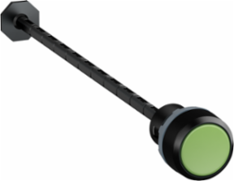 RESET BUTTON,FLUSH,GRN,W/SHAFT