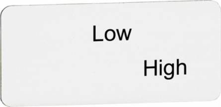 SPECIAL LEGEND PLATE LOW HIGH