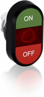 Double Pushbutton, Momentary Flush Actuator, IP66 Rated, Illuminated, Black Plastic