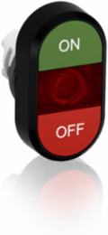 Double Pushbutton, Momentary Flush Actuator, IP66 Rated, Illuminated, Black Plastic