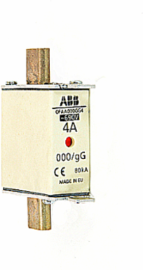 HRC Fuse Link Size NH000 gG, 80 KAMP Breaking Capacity, 0.25 lbs