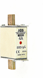 HRC Fuse Link Size NH000 gG, 80 KAMP Breaking Capacity, 0.25 lbs
