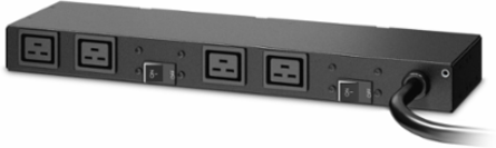 0U/1U Rack PDU, 208V, 30A, (4) C19, 17.24 Inch Width, 1U Height