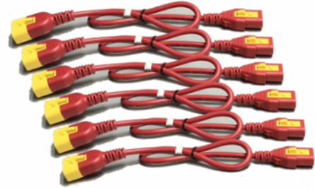 Power Cord Kit, Locking C13 to C14, 1.8m, 2.98 lb, Red, CSA/UL Listed