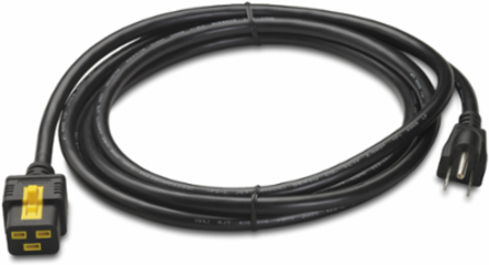 Locking Power Cord, IEC C19 to NEMA 5-15P, 9.84 ft (3 m), 120 V