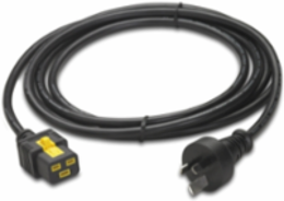Locking C19 Power Cord to Australia Plug, 3.0m, 240V Output, Black