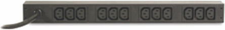 Rack PDU 1U 16A 208V (12)C13, 17.60 Inch Width, 2.24 Inch Depth, 5.51 lb