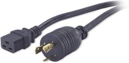 IEC C19 to NEMA L6-20P Power Cord, 12 ft (3.7m), 2.20 lb (1 kg), CSA/UL Listed