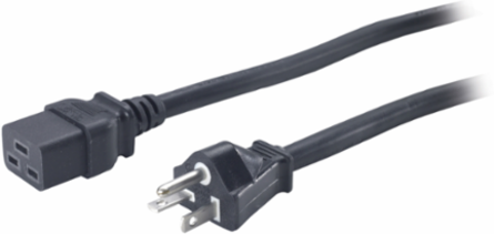 C19 to NEMA 5-20P Power Cord, 8.2 ft (2.5 m), Lead-Free, RoHS Compliant