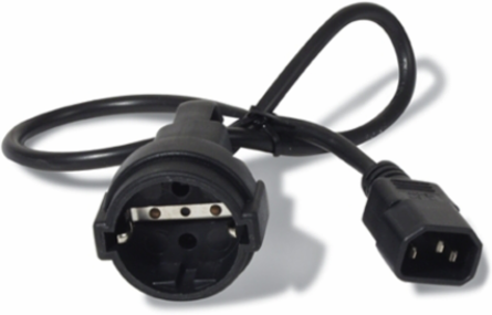 Power Cord C14 to CEE 7/7 Schuko 0.6 Meter, RoHS Compliant, Black