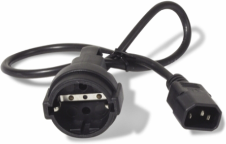 Power Cord C14 to CEE 7/7 Schuko 0.6 Meter, RoHS Compliant, Black