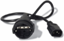 Power Cord C14 to CEE 7/7 Schuko 0.6 Meter, RoHS Compliant, Black