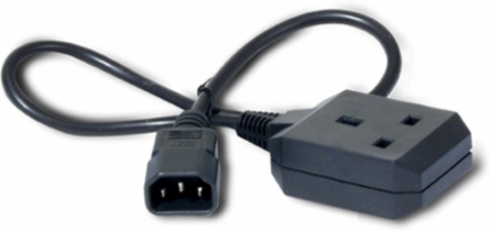 Power Cord C14 to BS1363 UK 0.6m RoHS Compliant