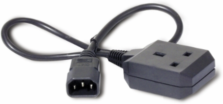 Power Cord C14 to BS1363 UK 0.6m RoHS Compliant