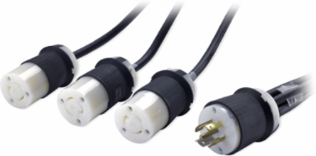 Power Cord Splitter L21-20P to (3) L5-20R, 2.25 lb, 0U Rack Height