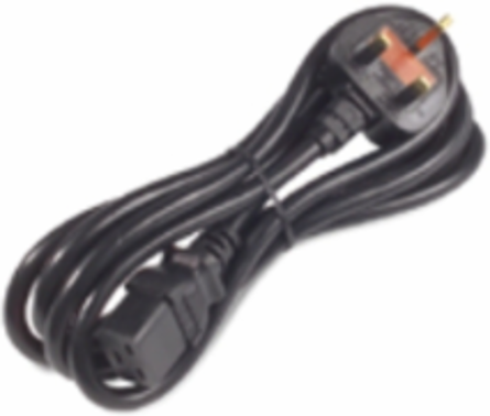 Power Cord C19 to BS1363A UK, 8.01 Foot Length, Black, 2 Year Warranty