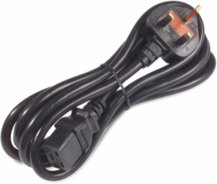 Power Cord C19 to BS1363A UK, 8.01 Foot Length, Black, 2 Year Warranty