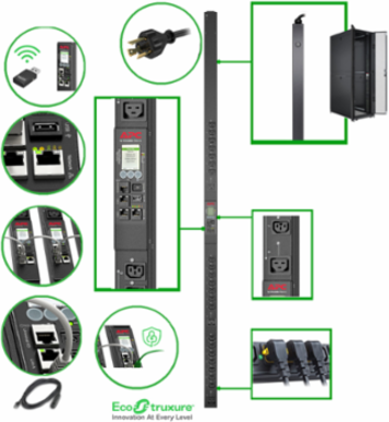 Rack PDU Switched 20A 208V 0U, (21) C13/C15 & (3) C19/C21, 12.37 lb