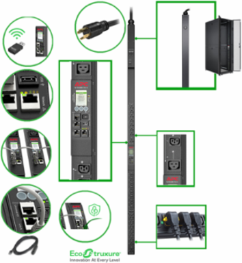 Rack PDU 9000 Switched, ZeroU, 30A, 120/208V, (16) 5-20R, (7) C13/C15, (1) C19/C21
