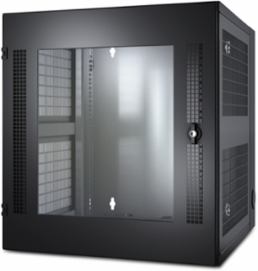 NetShelter 13U Wallmount Rack Cabinet 22.99 Inch Wide, 24.84 Inch Deep, Glass Door