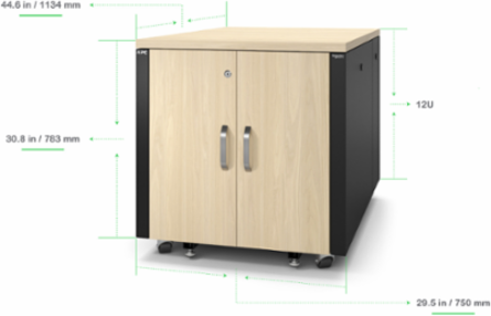 NetShelter Soundproof 12U Server Rack Enclosure 44.50 Inch Depth, 251.33 lb Weight