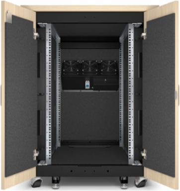 NetShelter Soundproof Server Rack Enclosure 17U 120V 44.5 Inch Depth