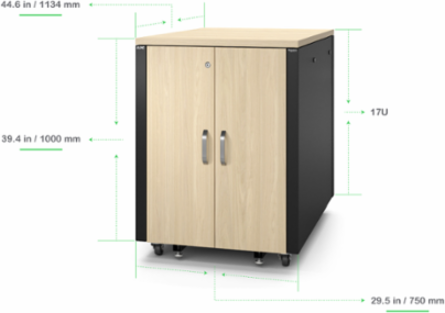 NetShelter Soundproof Server Rack Enclosure 17U 120V 44.5 Inch Depth