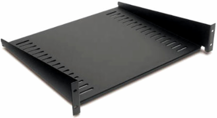 Fixed Shelf 2U 19.02 Inch x 15.98 Inch Black, 50lbs Capacity