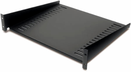 Fixed Shelf 2U 19.02 Inch x 15.98 Inch Black, 50lbs Capacity
