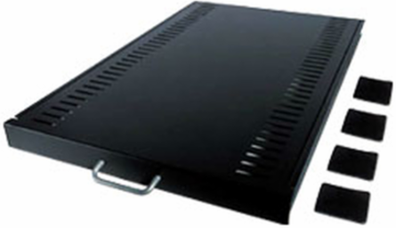 Sliding Shelf 1U 100lbs Capacity Black, 17.52 Inch Width, 28.39 Inch Depth