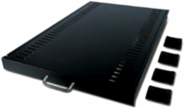 Sliding Shelf 1U 100lbs Capacity Black, 17.52 Inch Width, 28.39 Inch Depth