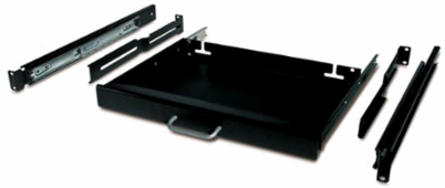 17 Inch Keyboard Drawer Black, 1U Rackmount, 10.05 lb Weight, Adjustable Depth
