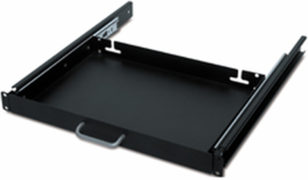 17 Inch Keyboard Drawer Black, 1U Rackmount, 10.05 lb Weight, Adjustable Depth