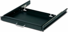 17 Inch Keyboard Drawer Black, 1U Rackmount, 10.05 lb Weight, Adjustable Depth
