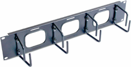 Horizontal Cable Organizer 2U with Pass-Through Holes, 17.52 Inch Width, 3.50 Inch Height