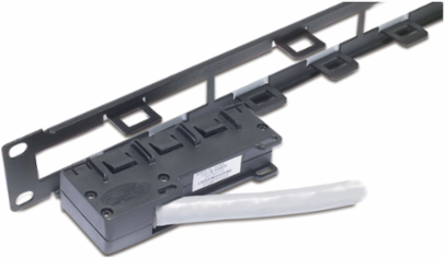 1U Data Distribution Panel, Holds 4 Cables for 24 Ports, 1.73 Inch Width, 1U Height