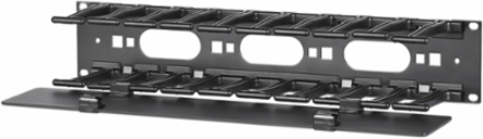 NetShelter Horizontal Cable Manager, 2U, 19 Inch Width, Black, 4.33 Inch Depth