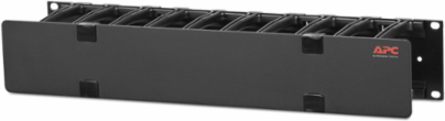 NetShelter Horizontal Cable Manager, 2U, 19 Inch Width, Black, 4.33 Inch Depth