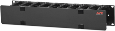 NetShelter Horizontal Cable Manager, 2U, 19 Inch Width, Black, 4.33 Inch Depth