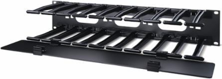 NetShelter Horizontal Cable Manager, 2U, Black, 19 Inch Width, 6.50 Inch Depth, TAA Compliant