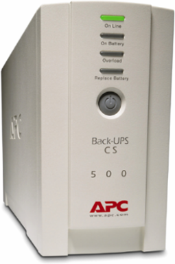 Back-UPS CS 500VA, 120V, 6 Outlet Surge Protector, Beige, 13.82 lb, 11.18 Inch Depth