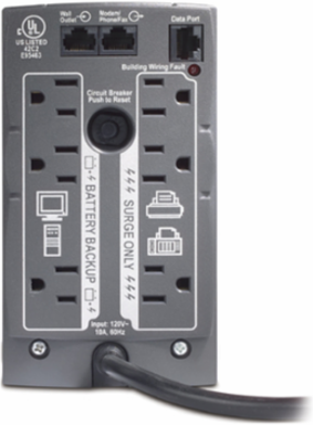 Back-UPS 500VA Tower, 120V, 6 NEMA 5-15R Outlets, Lead-Acid Battery, 13.82 lb