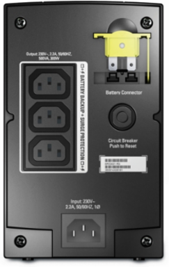 Back-UPS 500VA/300W Tower UPS with 3x IEC C13 Outlets, AVR, LED, 7.28 Inch Height