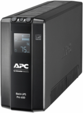 Back-UPS Pro 650VA, Tower, 6x IEC C13, AVR, LCD Display, User Replaceable Battery