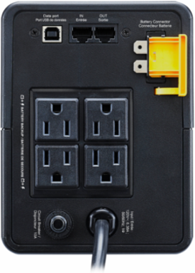 Back UPS 750VA/410W Tower UPS with 4 NEMA 5-15R Outlets, 120V, Lead-Acid Battery