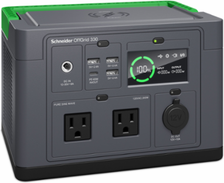 Portable Power Station 330W - 120V, 332Wh Lithium-ion, 7.3 lb, 6.4 Inch x 8.7 Inch x 6 Inch